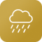 Gelbes Icon mit Wolke und Regen